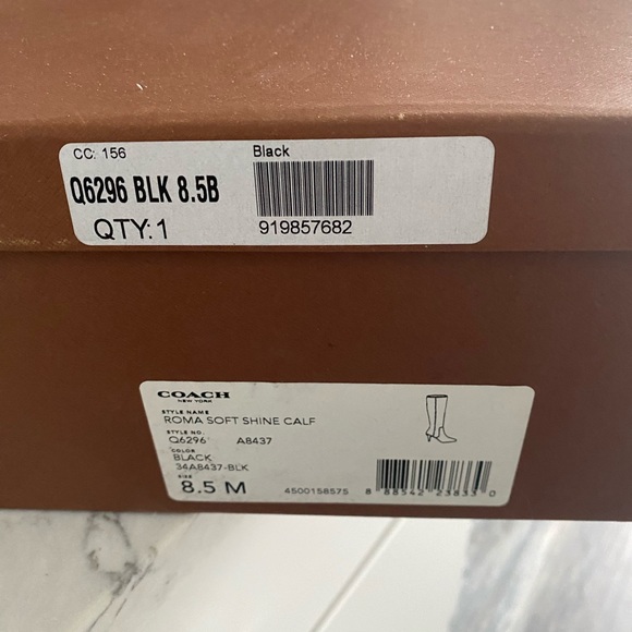 Coach Roma Soft Shine Calf Boot Size 8.5 Black NWT - Picture 3 of 14